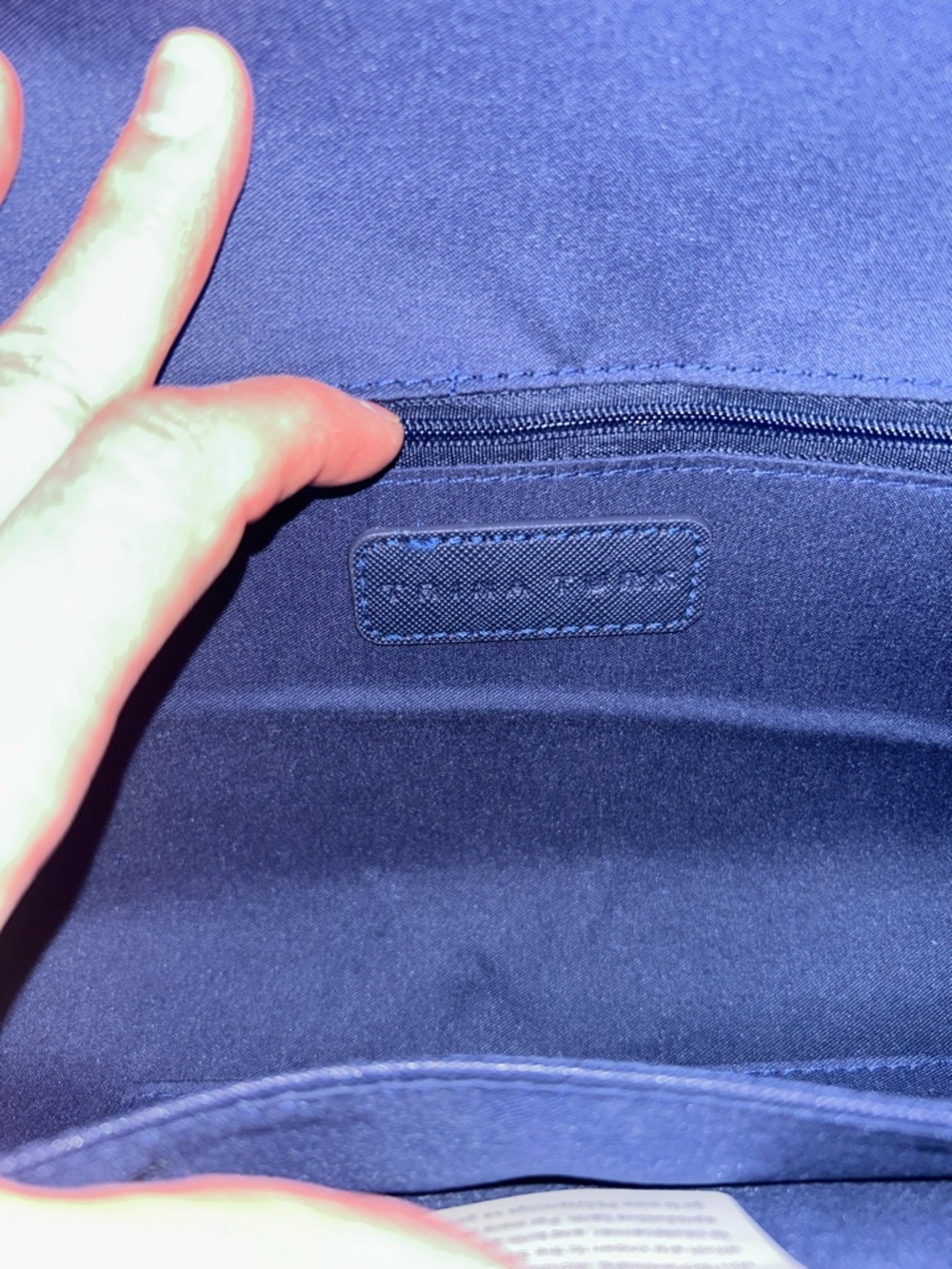 Trina Turk Navy Medallion Herringbone Vegan Long Clutch 5.5”x 12.25”x 1.5” NWT - Picture 5 of 5